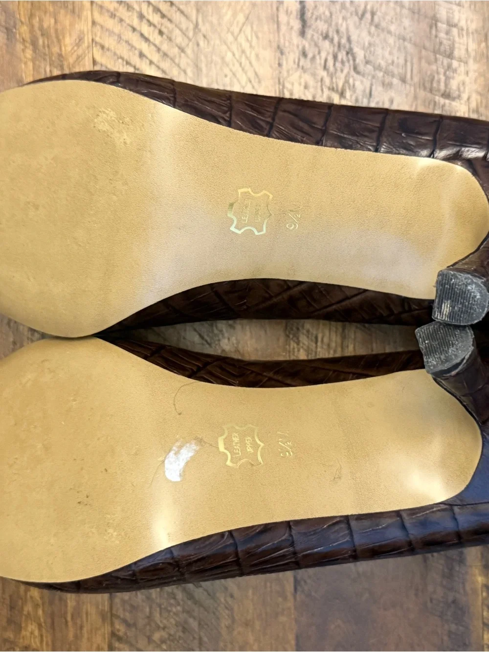 Pointed Toe Croc-Embossed Heels